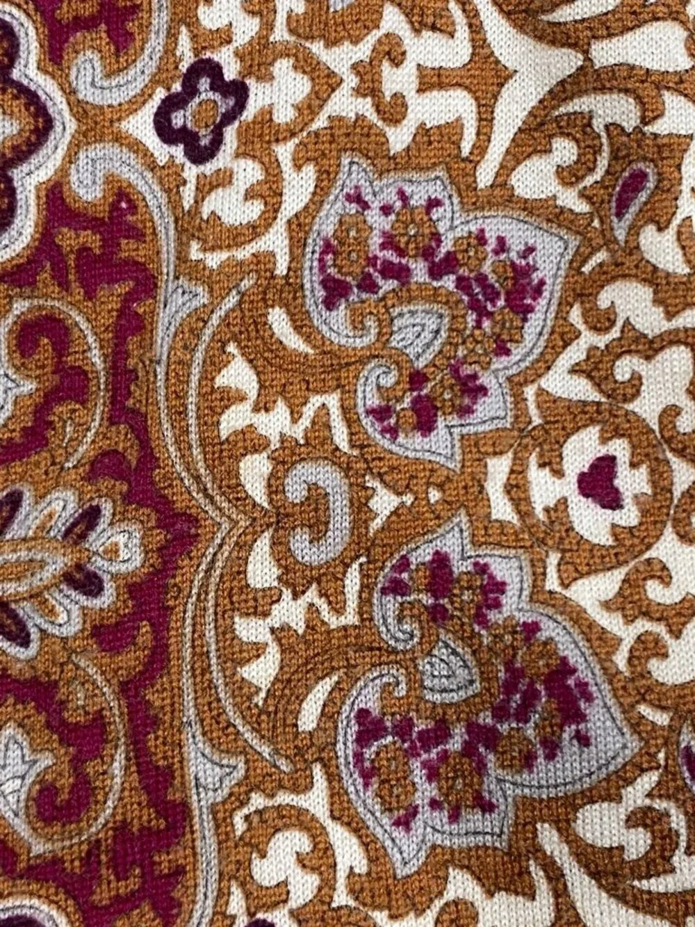 Talbots merino wool Paisley Button-Up Cardigan sweater MP